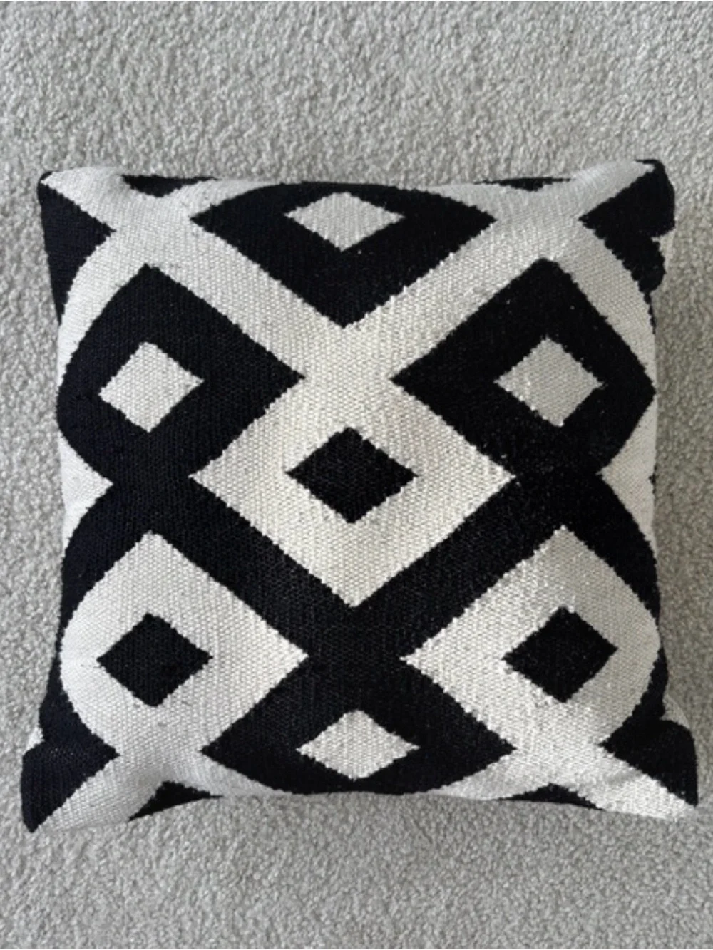 Pier 1 Imports 16x16 Woven Black & White Geometric Throw Pillow - Home Accents